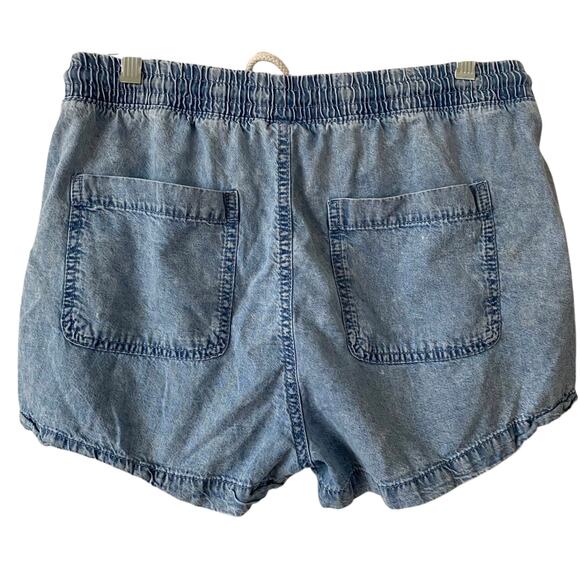 REGENERATION Poppy Tencel Blend Shorts Size Medium Chambray Blue Boho - Picture 2 of 3